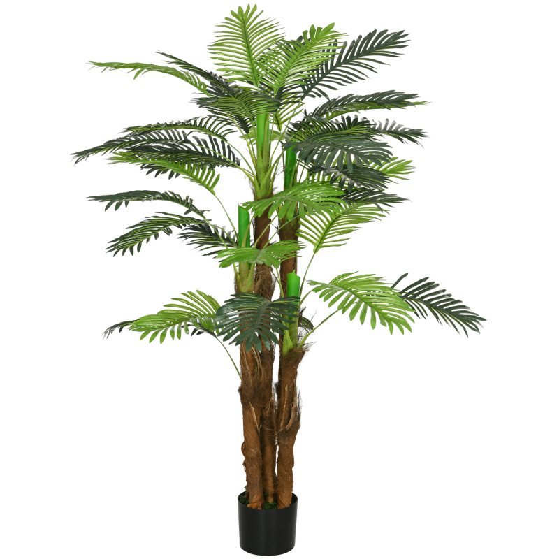HOMCOM Künstliche Pflanzen, Kunst Palme, 160 cm Kunstpflanze mit 36 Zweige, Zimmerpflanze, Kunstbaum, Pflanze Deko für Indoor, Outdoor, Grün Aosom – Bild 1 von 2