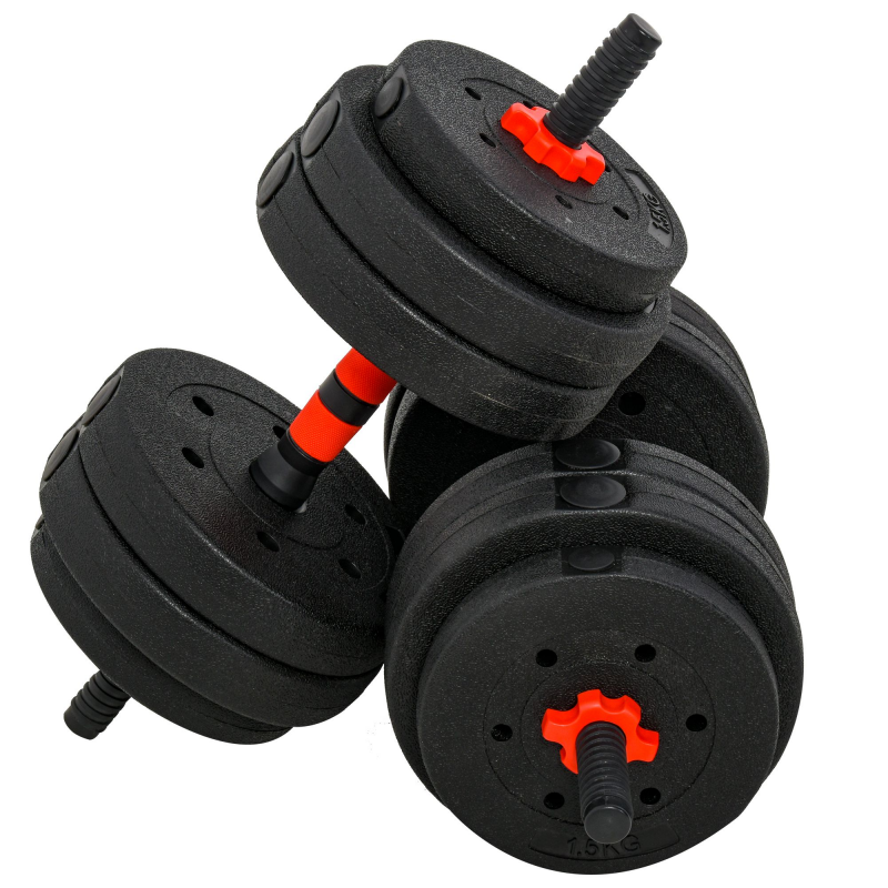 HOMCOM Verstellbares Hantelset 25kg für professionelles Gewichtheben, Kurz- & Langhantel, ideales Krafttraining für Zuhause Aosom.de – Bild 1 von 2