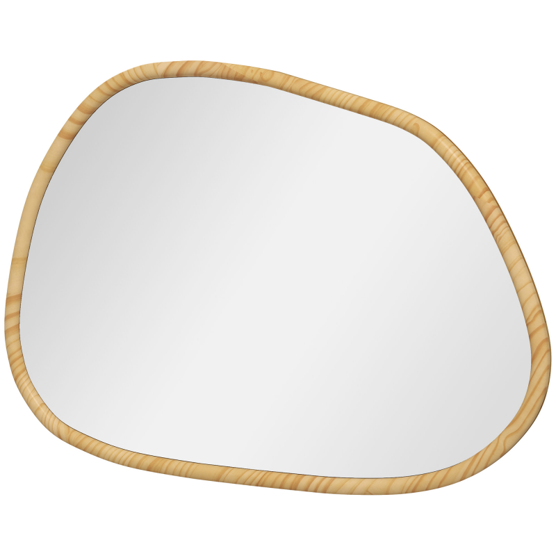 HOMCOM Wandspiegel asymmetrisch 80x60cm Badspiegel mit Holzrahmen antioxidiert, moderne Deko für Bad Wohnzimmer Flur Schlafzimmer Aosom.de – Bild 1 von 2