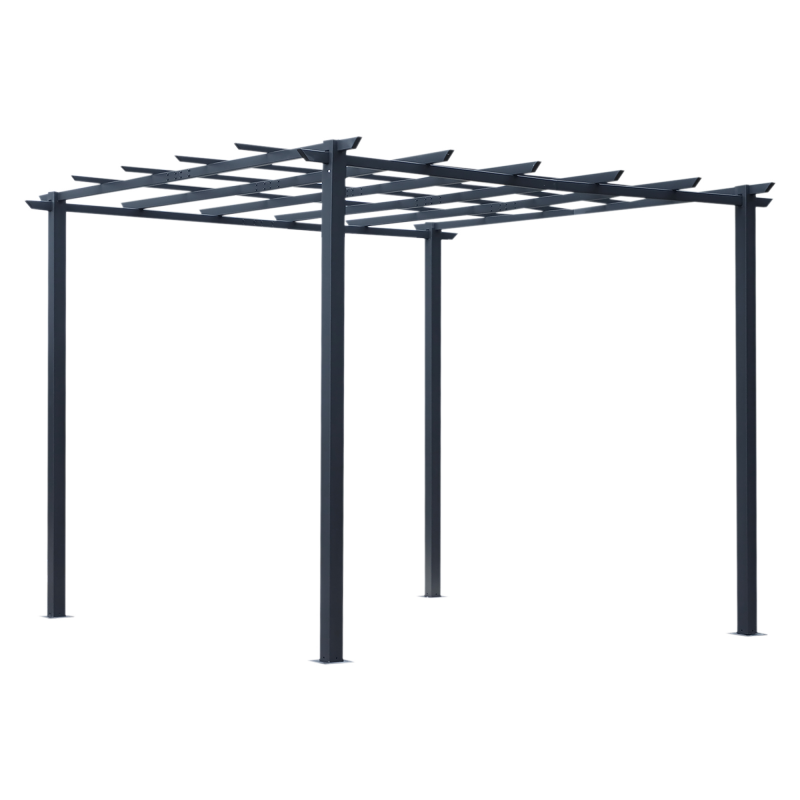 Outsunny Rosenpavillon stabiler Pflanzbogen als Rankhilfe wetterfest Metall schwarz 2,97x2,95x2,3m für Garten & Terrasse Aosom.de – Bild 1 von 2