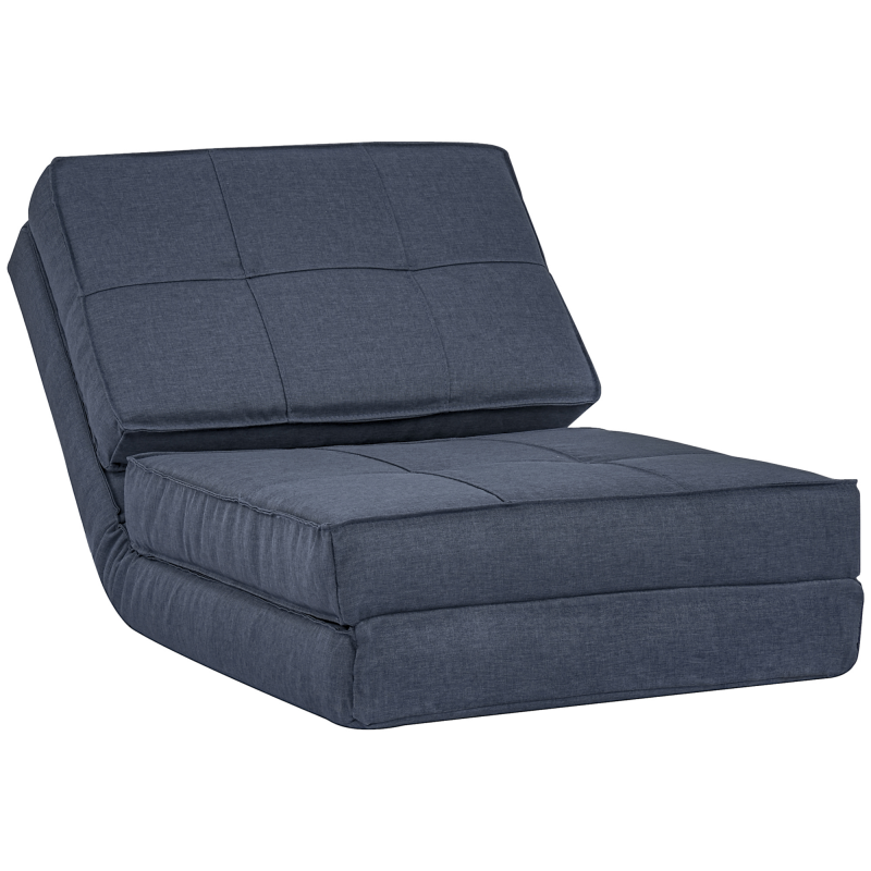 HOMCOM Bodensofa klappbar Schlafsessel 5-stufig verstellbar Klappsessel Schlafsofa Einzelsofa Dunkelblau 61x73x58 cm für flexible Ruhemomente Aosom.de – Bild 1 von 2
