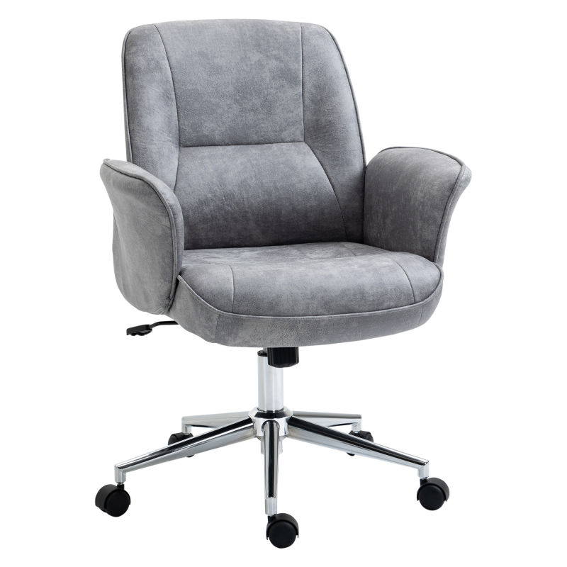 Vinsetto Bürosessel XXL ergonomischer Polsterstuhl höhenverstellbar mit Wippfunktion bis 120 kg Belastbarkeit Hellgrau Aosom.de – Bild 1 von 2