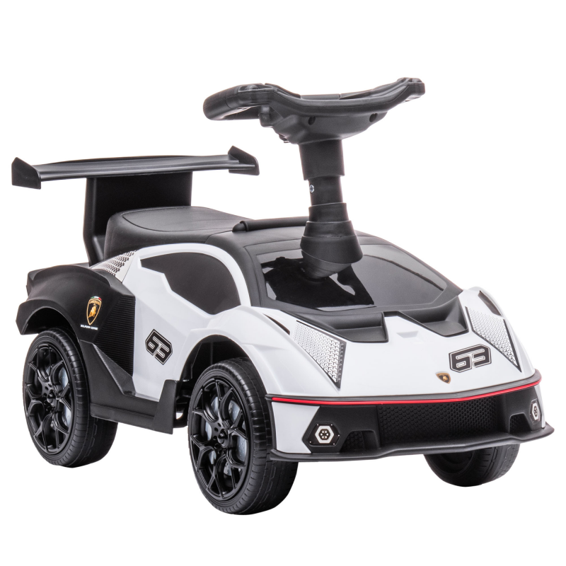 AIYAPLAY Rutschauto für Kinder mit Stauraum, Hupe und Motorgeräusch, farblich in Weiß und Schwarz, ideal für drinnen und draußen Aosom.de – Bild 1 von 2
