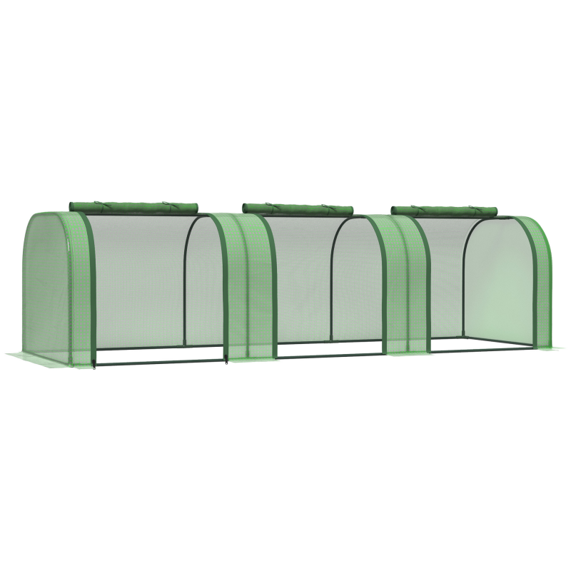 Outsunny Foliengewächshaus Treibhaus mit Tür 295x100x80 cm, Pflanzenhaus zur Pflanzenaufzucht aus Stahl & PE, grün Aosom.de – Bild 1 von 2