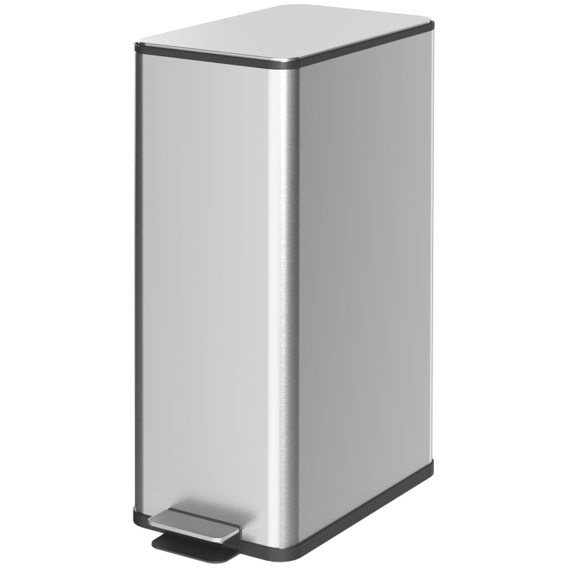 HOMCOM Mülleimer 20L Treteimer Edelstahl mit Deckel und Fußpedal, Kosmetikeimer mit Inneneimer für Wohnzimmer und Büro, 21,5 x 37,2 x 57 cm Aosom.de – Bild 1 von 2