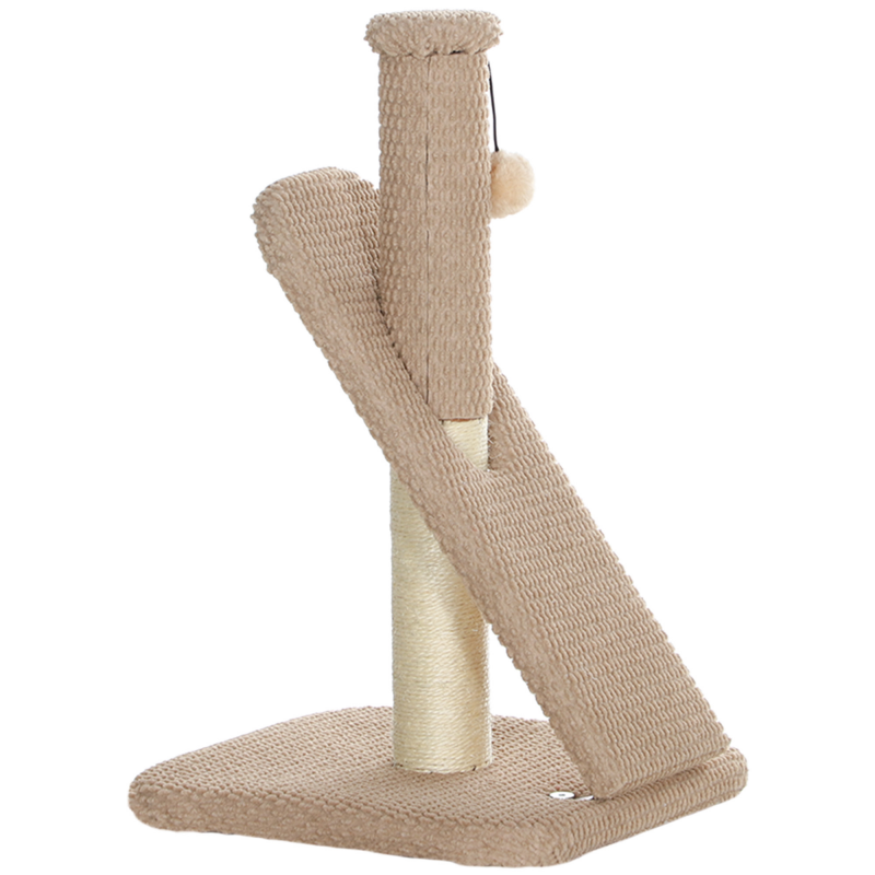 PawHut Kratzstamm, 54cm Kratzsäule, Sisal-Katzenkratzbaum mit Spielball, Kratzbaum für Katzen, Katzen Kratzmöbel, Indoor, Cremeweiß Aosom – Bild 1 von 2
