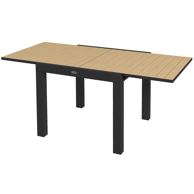 Outsunny Esstisch Gartentisch für 6 Personen erweiterbar bis 70 kg belastbar Aluminium Gelb 81/162 x 80 x 75 cm für Terrasse & Balkon Aosom.de – Bild 1 von 2