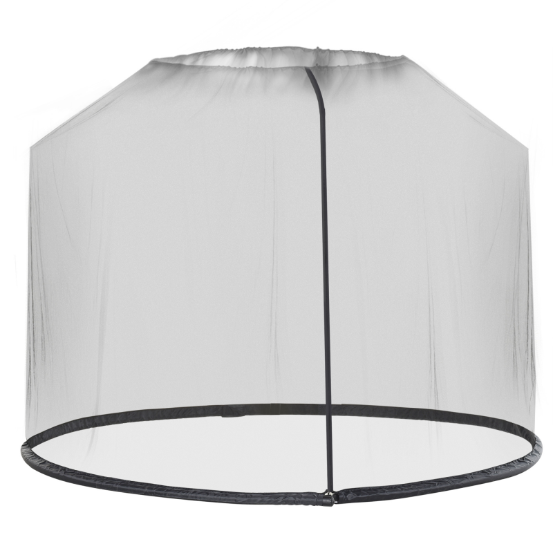 Outsunny Moskitonetz für Sonnenschirm Fliegennetz Mückennetz Ø3 x H2,3 m, Schwarz, ideal für Garten & Terrasse Aosom.de – Bild 1 von 2