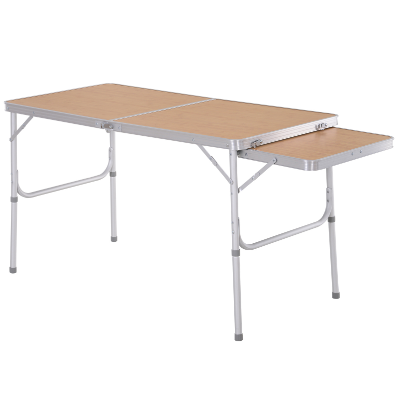 Outsunny® Campingtisch Klapptisch Picknicktisch Höhenverstellbar Extra Tischplatte Alu 120 x 60 x 40/70 cm Aosom – Bild 1 von 2