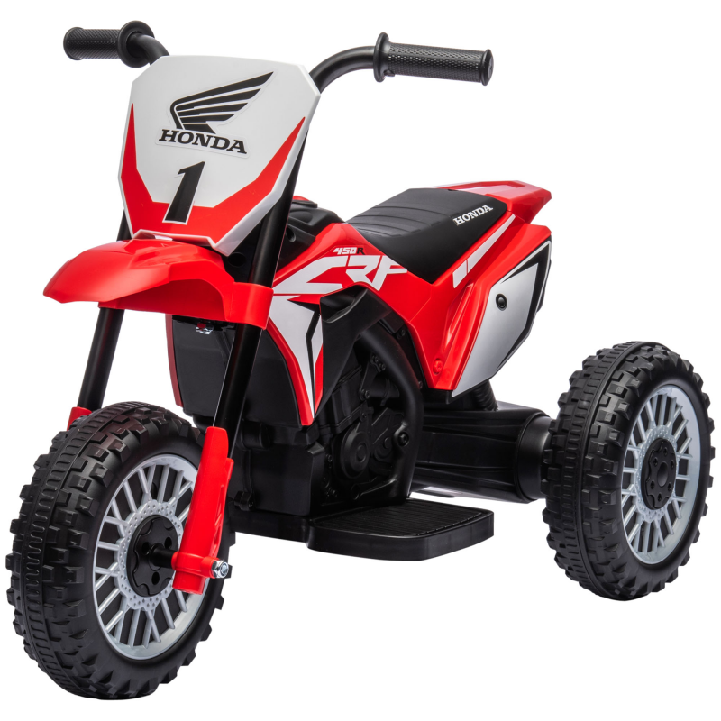 HOMCOM Kinder Elektro-Motorrad 6V mit Hupe & Startup-Musik, Kinderfahrzeug für 1,5-3 Jahre, 3km/h, Rot, sicherer Fahrspaß Aosom.de – Bild 1 von 2