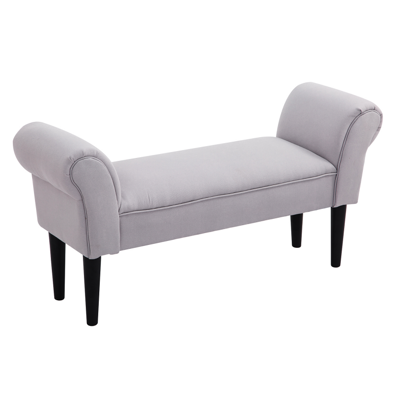 HOMCOM Sitzbank für Schlafzimmer Bettbank, Polsterbank in Grau, MDF & Schaumstoff, 102x31x51cm Aosom – Bild 1 von 2