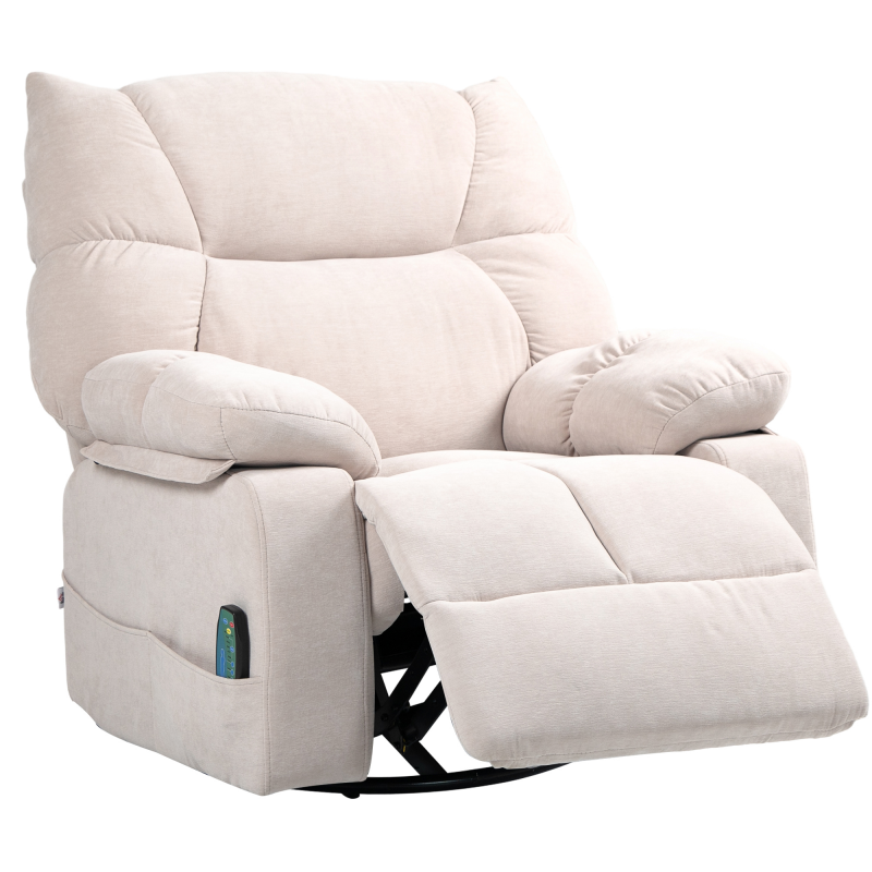 HOMCOM Relaxsessel mit Massagefunktion, Elektrisch Fernsehsessel mit Wärmfunktion, Liegefunktion, Drehbar Massagesessel mit Federsystem Aosom – Bild 1 von 2