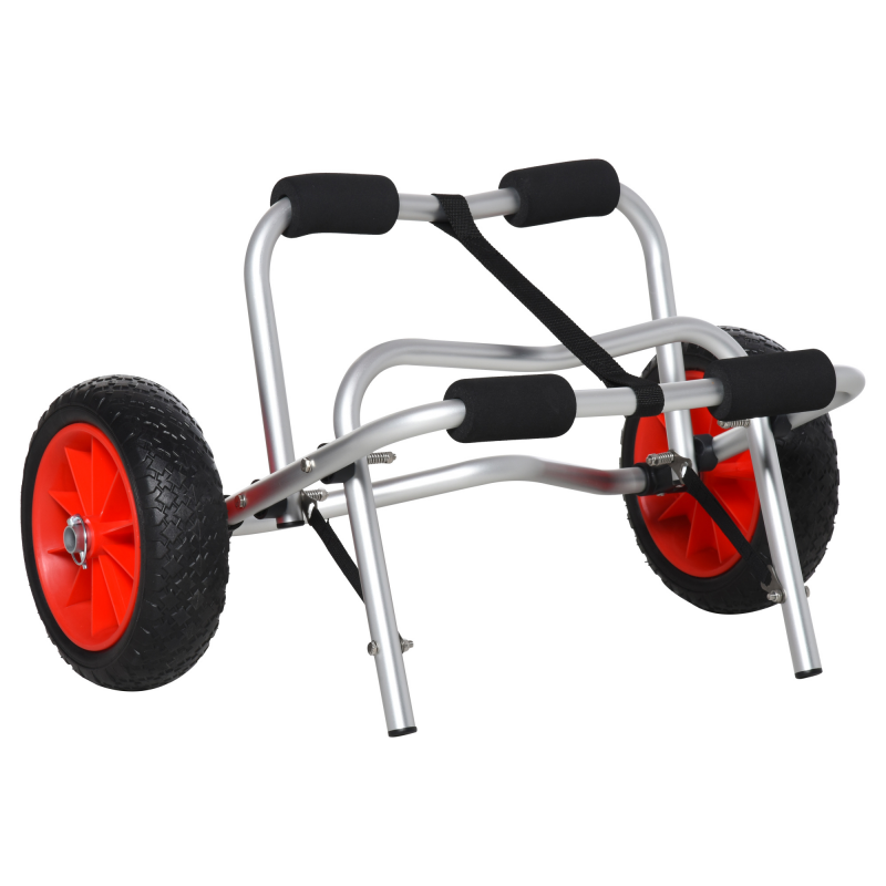 HOMCOM Alu Kanuwagen Kajakwagen Surfwagen klappbar mit Gurt und PU-Rädern bis 75 kg, 68 x 44,5 x 40 cm, ideal für den Transport Aosom.de – Bild 1 von 2