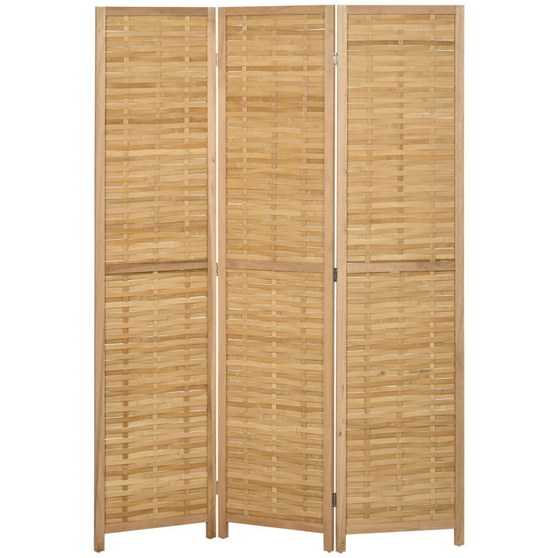 HOMCOM Raumteiler Paravent 3-teilig faltbar Sichtschutz aus Bambus 120x170cm für Wohn- oder Schlafzimmer in Natur Aosom.de – Bild 1 von 2