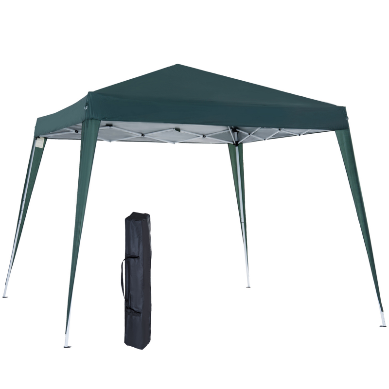 Outsunny Faltpavillon 2,4x2,4m Partyzelt mit UV-Schutz, faltbar & tragbar, inkl. Tragetasche für Garten & Balkon, Stahl Grün Aosom.de – Bild 1 von 2