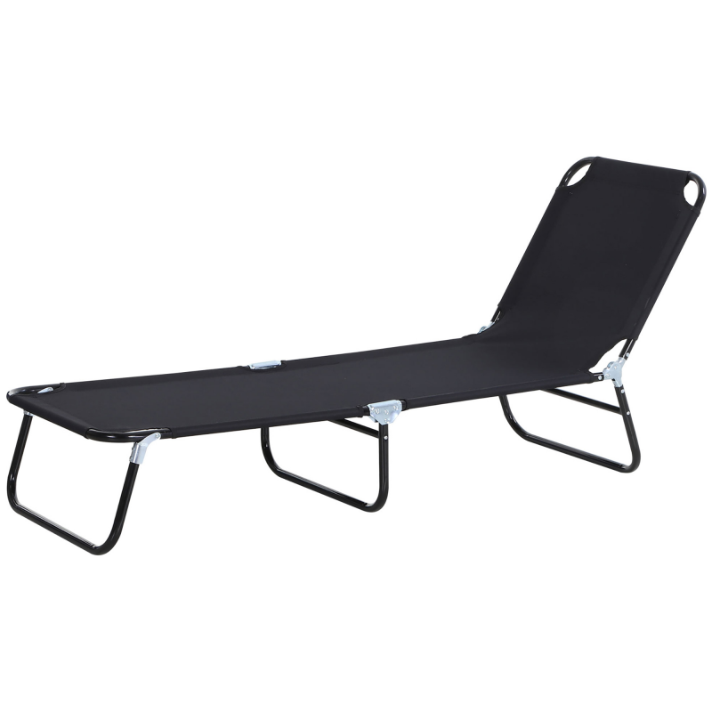 Outsunny Sonnenliege Gartenliege verstellbare Rückenlehne Liegestuhl Relaxliege Campingliege für Garten Balkon 188 x 56 x 28cm Aosom.de – Bild 1 von 2