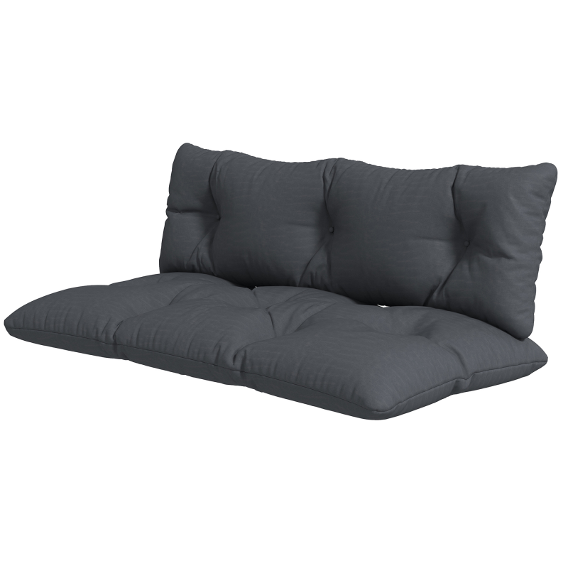 Outsunny 2er Set Palettenkissen Sitzkissen mit UV-Schutz, Bankauflage für Gartenbank, Polsterauflage dunkelgrau, bequem für den Außenbereich Aosom.de – Bild 1 von 2