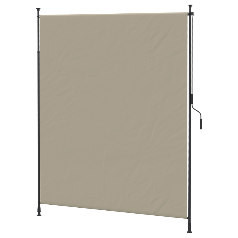 Outsunny Senkrechtmarkise 200 x 292 cm vertikale Markise einziehbarer Sonnenschutz verstellbare Seitenmarkise Windschutz aus Aluminium in Sand Aosom.de – Bild 1 von 2