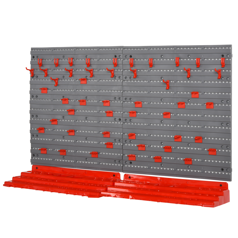 Werkzeughalter Grau Rot für Werkstatt 95,5x23x53,5 cm stabiler Aufbewahrungslösung für Ordnung und Übersicht Aosom.de – Bild 1 von 2