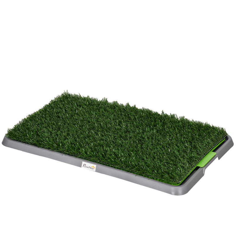 PawHut Hundetoilette Hundeklo mit 2 Grasmatten, Tablett für Töpfchentraining, Welpentoilette Indoor Outdoor, grün 67 x 41 cm Aosom.de – Bild 1 von 2