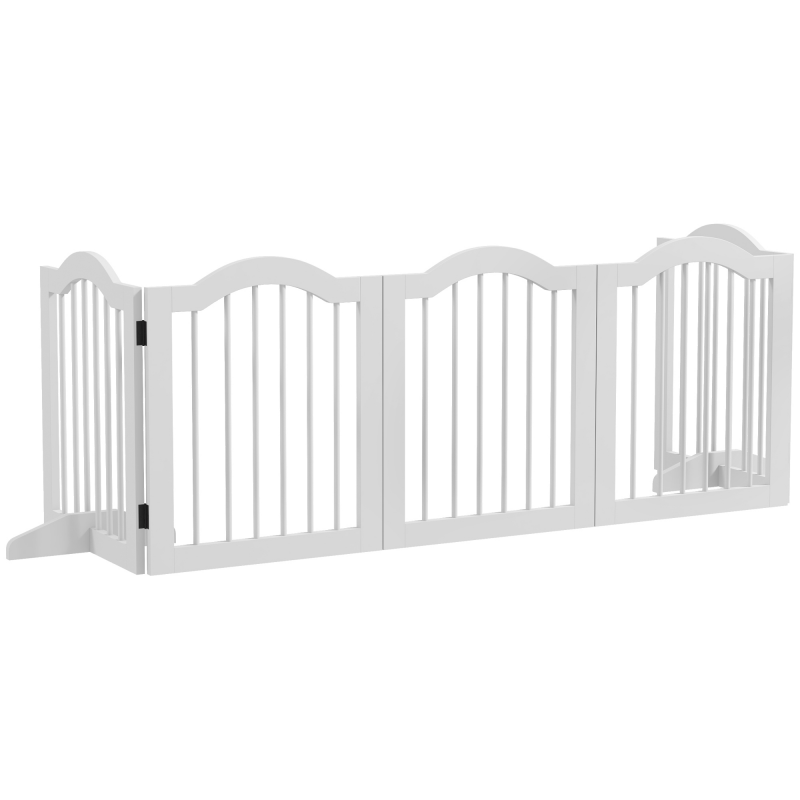 PawHut 5 tlg. Absperrgitter Hund, Hundeschutzgitter, hundegitter für Wohnung, Holz, Weiß Aosom.de – Bild 1 von 2