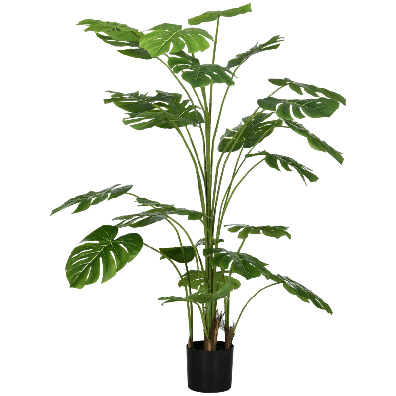 HOMCOM Künstliche Pflanzen, Kunst Monstera Deliciosa, 180 cm Kunstpflanze mit 24 Zweige, Zimmerpflanze, Kunstbaum, Pflanze Deko für Indoor, Grün Aosom – Bild 1 von 2