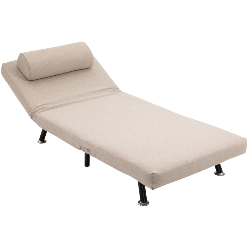 HOMCOM Schlafsessel, Klappsessel mit Bettfunktion, Rückenkissen, klappbarer Relaxsessel in Leinenoptik, Verstellbare Rückenlehne, bis 150 kg belastbar, für Wohnzimmer, Beige Aosom – Bild 1 von 2