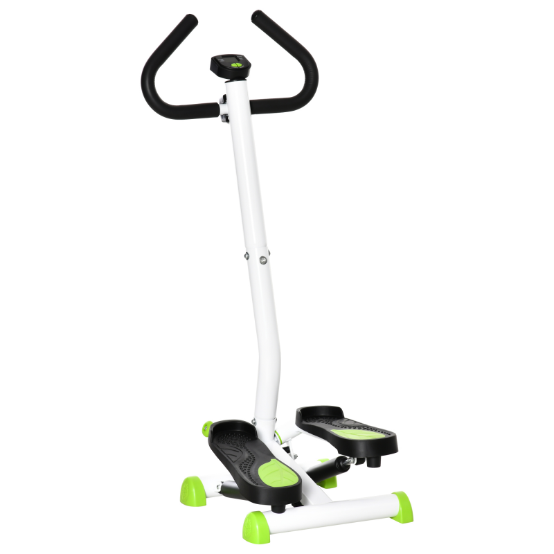 HOMCOM Stepper Fitness Swing Stepper mit LCD Bildschirm & Handgriff, Hometrainer für Zuhause bis 100 kg, Stahl ABS, grün, 55 x 44 x 108 cm Aosom.de – Bild 1 von 2