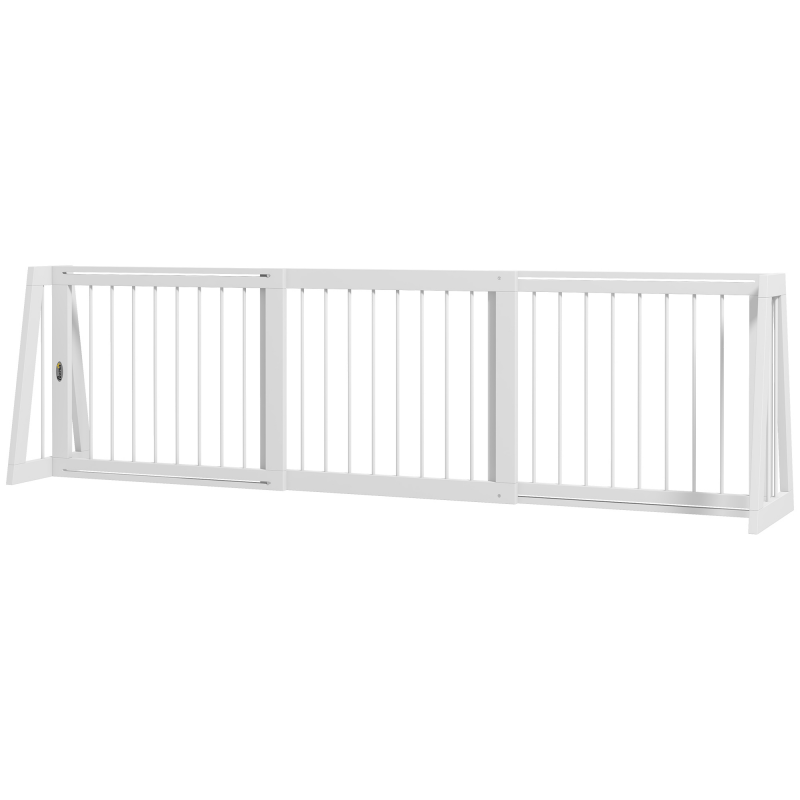 PawHut Türgitter Hund ausziehbar Holzrahmen 71-190 cm, 3 Paneele, Treppengitter für Küche Flur Treppen, 38,5 x 56 cm, Weiß Aosom.de – Bild 1 von 2