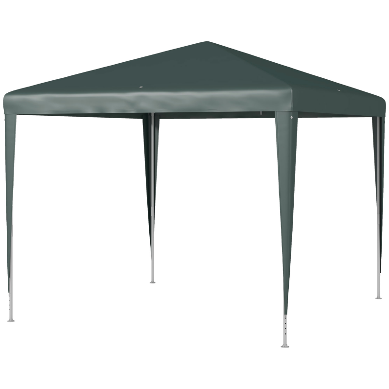 Outsunny Pavillon 2,7 x 2,7 m Partyzelt Gartenpavillon Festzelt für Balkon Terrasse, Stahl Dunkelgrün, wasserdicht und stabil Aosom.de – Bild 1 von 2