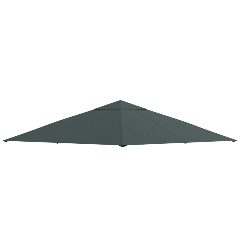 Outsunny Pavillondach 3x3m Ersatzdach für Pavillonabdeckung, Sonnenschutz aus Polyester, dunkelgrau für Garten & Terrasse Aosom.de – Bild 1 von 2