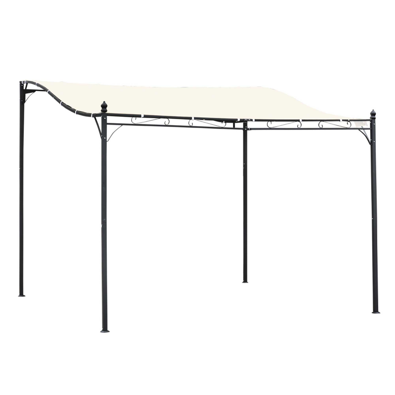 Outsunny Pergola Gartenpavillon Überdachung Zelt Metall, Creme, 297x297cm Aosom – Bild 1 von 2