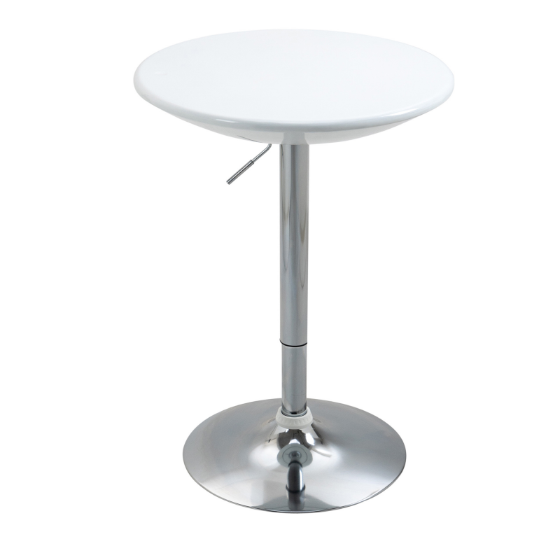 HOMCOM Bartisch moderner Esstisch Schreibtisch höhenverstellbar Metall ABS-Lackierung Weiß Ø61 x 76-97 cm für Küche & Wohnzimmer Aosom.de – Bild 1 von 2