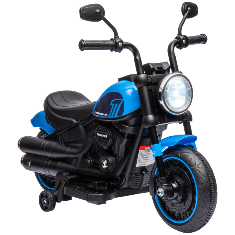 HOMCOM Kindermotorrad Elektrofahrzeug für Kinder 1,5-3 Jahre mit 2 abnehmbaren Stützrädern, Geschwindigkeit 1,5-3 km/h Aosom.de – Bild 1 von 2
