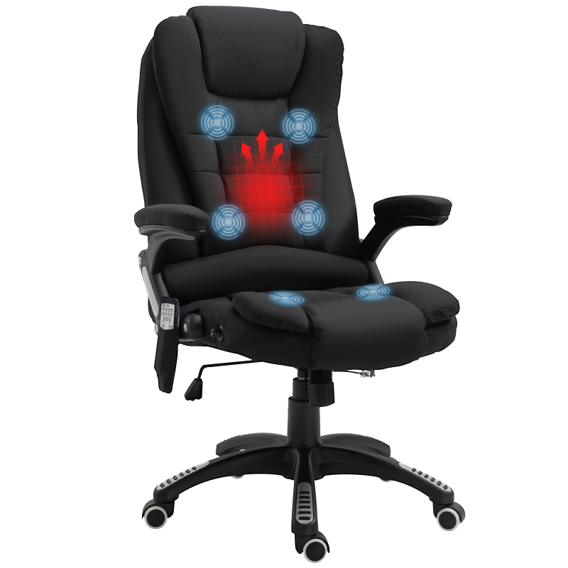 Vinsetto Bürostuhl Gamingstuhl Massagefunktion höhenverstellbar Schwarz 67x74x116-126cm Aosom – Bild 1 von 2
