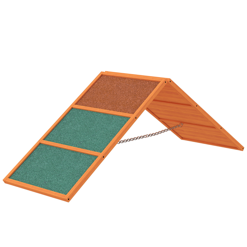 PawHut Hunde Agility Steg Agility-Ausrüstung für Hunde mit klappbare Brücke, rutschfeste Oberfläche höhenvertstellbar Agility-Gerät für Garten, 173 x 59 x 66 cm, Orange Aosom – Bild 1 von 2