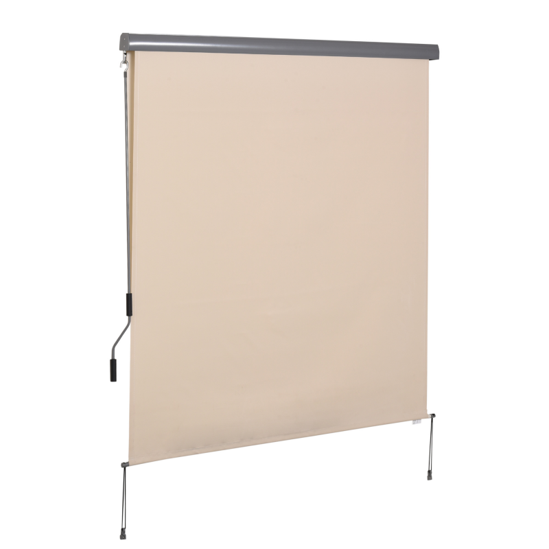 Outsunny Senkrechtmarkise Balkon Windschutz & Sichtschutz, Handkurbel, Polyester+Aluminium, 160x250cm Aosom – Bild 1 von 2