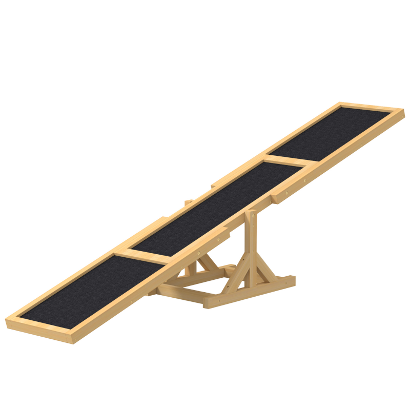 PawHut Hundewippe, Hunde Agility Wippe aus Holz, Rutschfest Hunde Agilitäts Rampe für Hunde unter 30 kg, für Balance, 180 x 30 x 30 cm Gelb Aosom – Bild 1 von 2