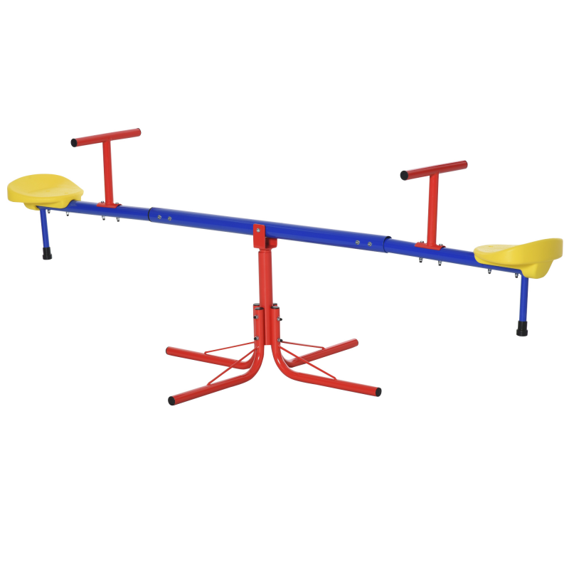 Outsunny Kinder Gartenwippe 360° drehbare Wippe Karussellwippe für 3-8 Jahre Metall Mehrfarbig 182x77x63 cm für Spaß im Freien Aosom.de – Bild 1 von 2