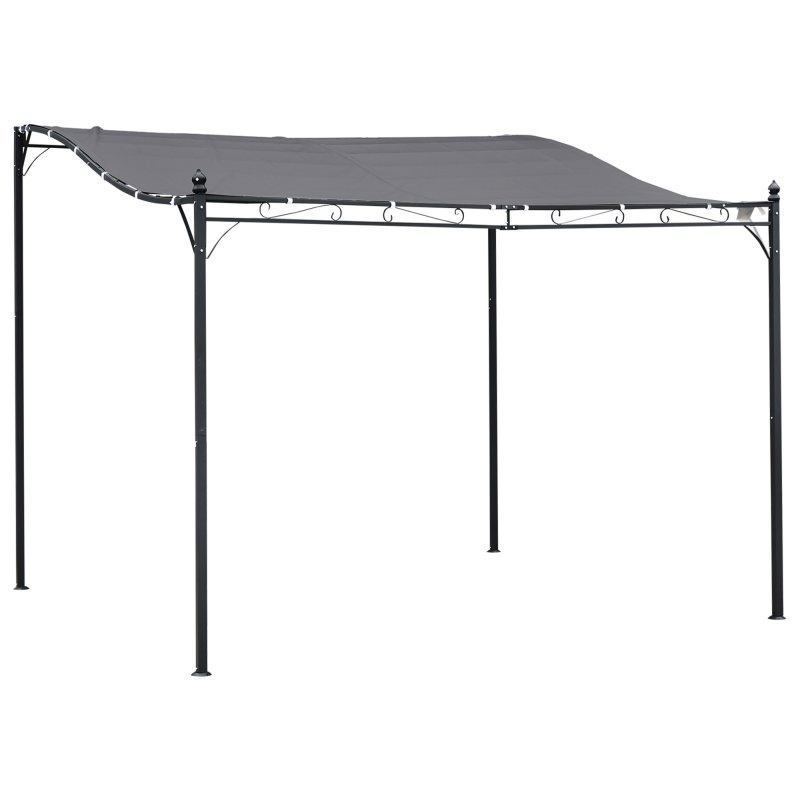 Outsunny Pergola Gartenpavillon Überdachung Zelt Metall grau 297x297cm für Garten Terrasse Balkon Aosom.de – Bild 1 von 2