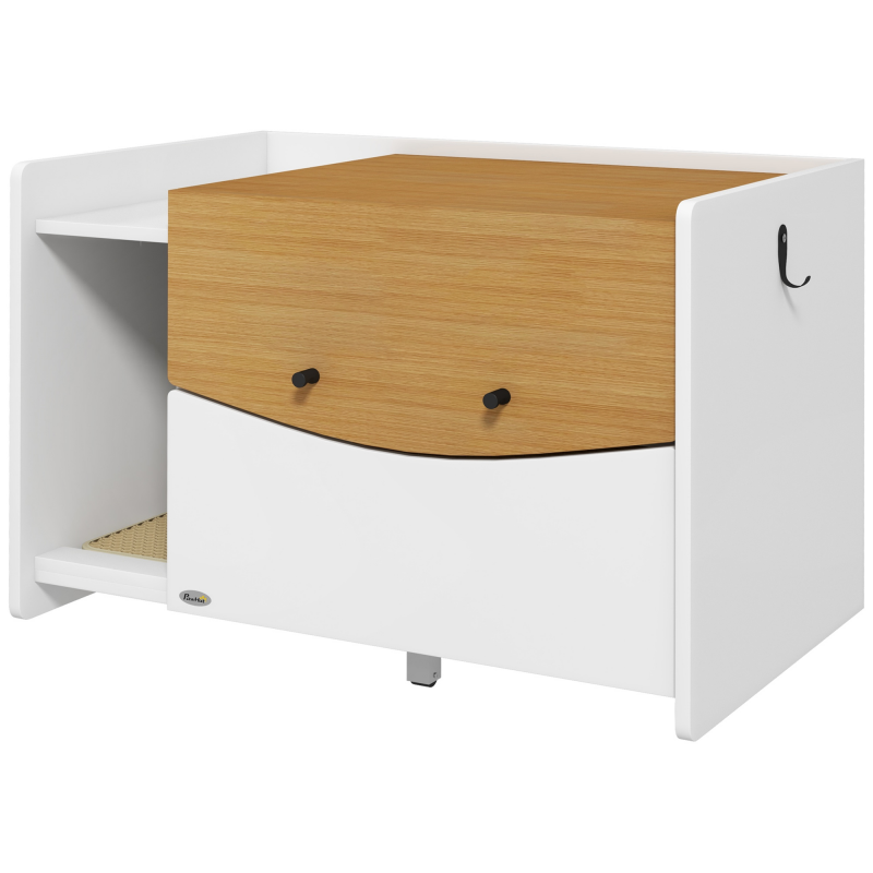 PawHut Katzenschrank für Katzentoilette, Katzenklo Schrank mit ausziehbarem Schrank, Streuauffangmatte, Katzenhaus für Indoor, 78 x 50 x 51 cm, Eiche Aosom – Bild 1 von 2