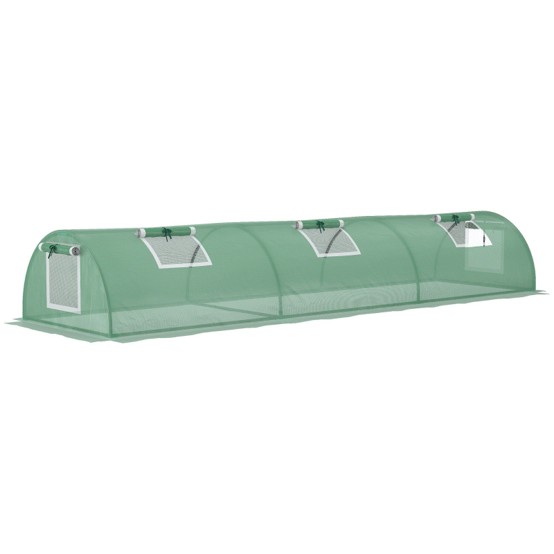 Outsunny Foliengewächshaus Mini Tunnelgewächshaus 300x80x45cm mit UV-beständiger PE Folie und Mesh Fenster in Grün für Pflanzenzucht Aosom.de – Bild 1 von 2
