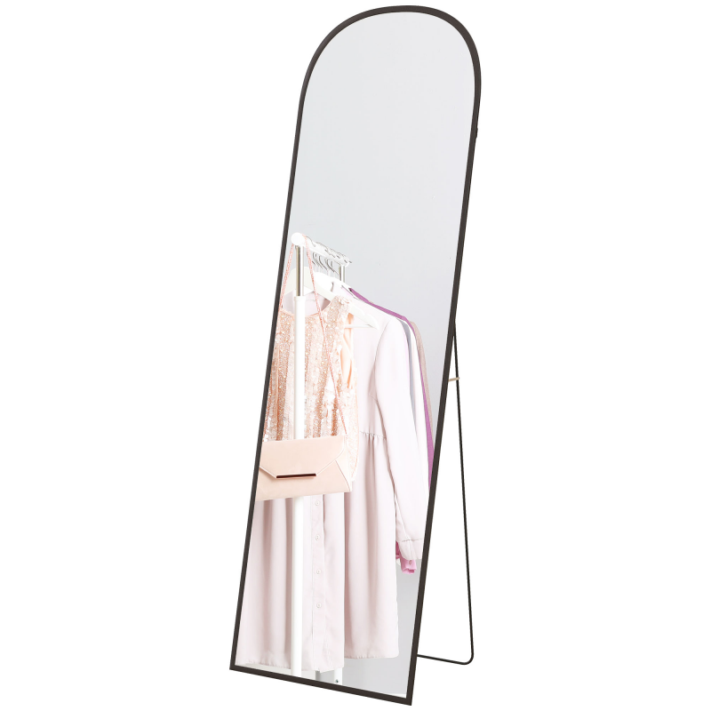 HOMCOM Ganzkörperspiegel 1615 x 50 cm Standspiegel mit Aluminiumlegierungsrahmen für Wohnzimmer Schlafzimmer Schwarz Aosom.de – Bild 1 von 2