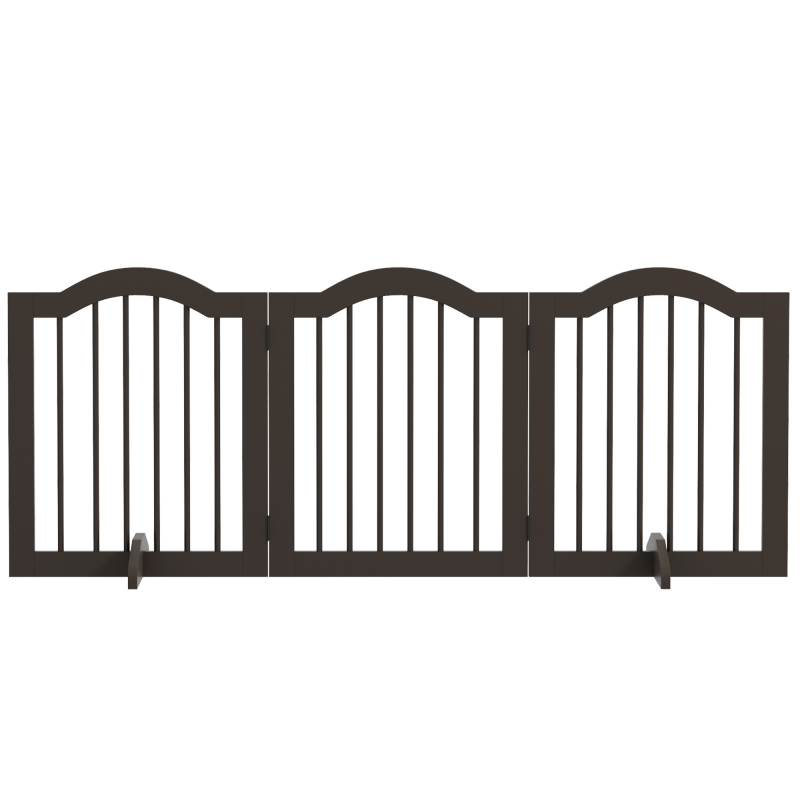 PawHut Hunde Absperrgitter 154,5 x 29,5 x 61 cm, Hundegitter faltbar, Türgitter Hund, Holz, Kaffee Aosom.de – Bild 1 von 2