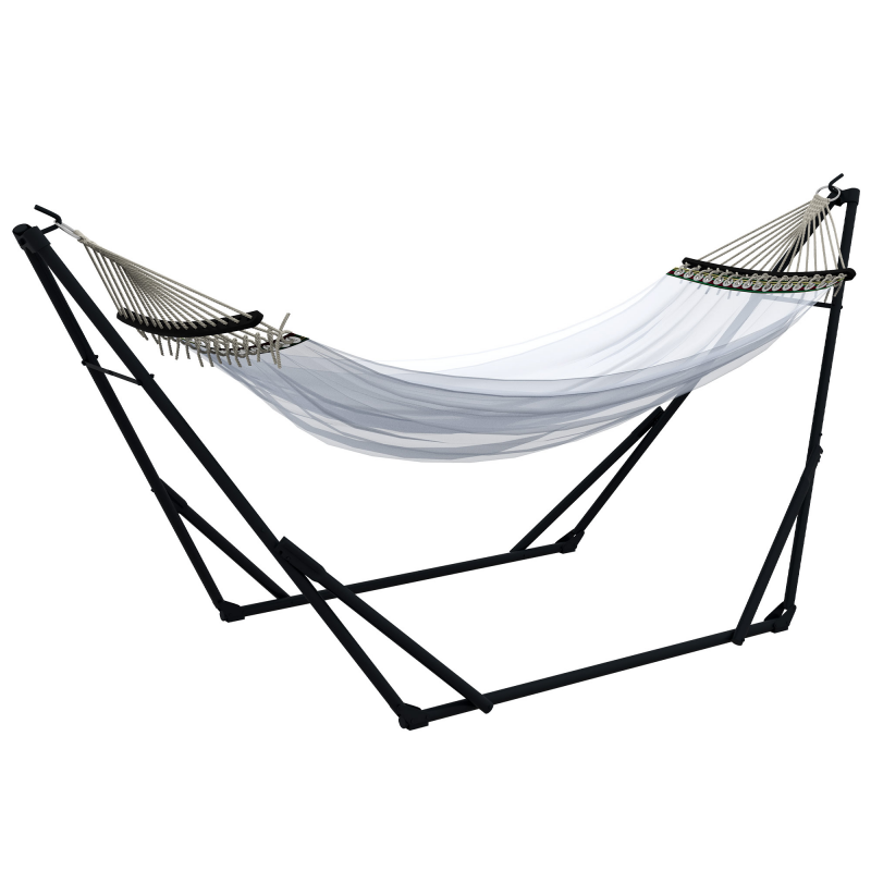 Outsunny Hängemattengestell mit Hängematte und Tragetasche, stabiler Stahl, bis 120 kg belastbar, ideal für Garten & Balkon Aosom.de – Bild 1 von 2