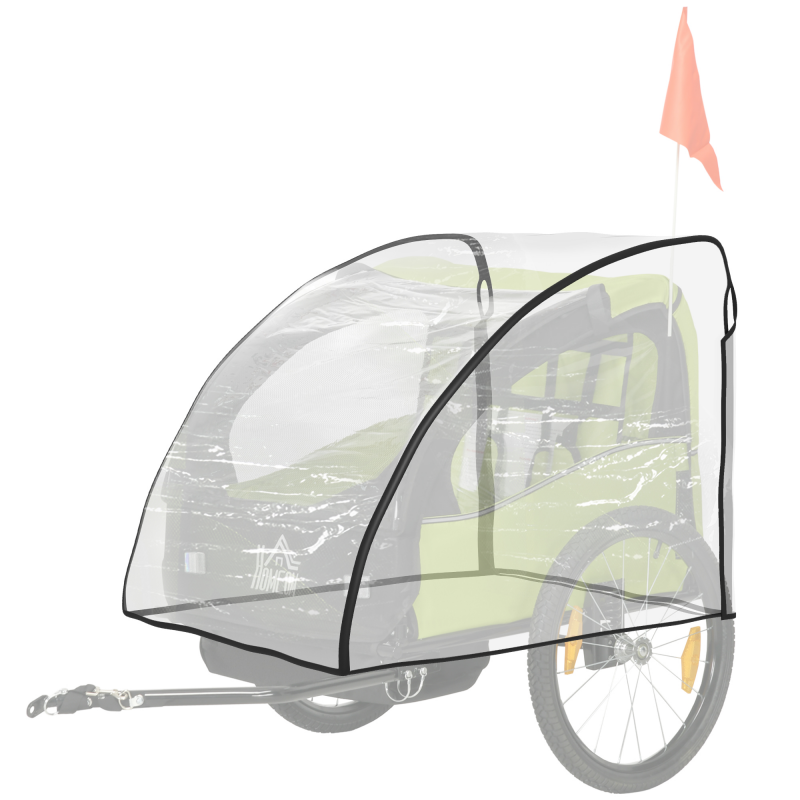 HOMCOM Regenschutz für Fahrradanhänger, Regenverdeck für Handwagen & Kinderanhänger, transparente Regenschutzhülle mit Klettverschluss Aosom.de – Bild 1 von 2