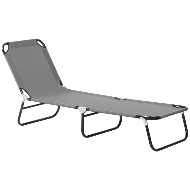 Outsunny Sonnenliege Gartenliege verstellbare Rückenlehne Liegestuhl Campingliege Stahl 188 x 56 x 28cm für Garten Balkon Aosom.de – Bild 1 von 2