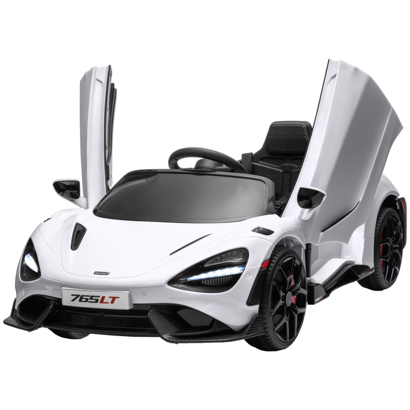 AIYAPLAY Kinder Elektroauto 12 V Kinderauto mit 2,4G Fernbedienung, MP3 Musik, Elektrofahrzeug mit Hupe, Lichten, Flügeltüren, Sanftstart, 3-5 km/h, für 3-6 Jahre Kinder, Weiß Aosom – Bild 1 von 2