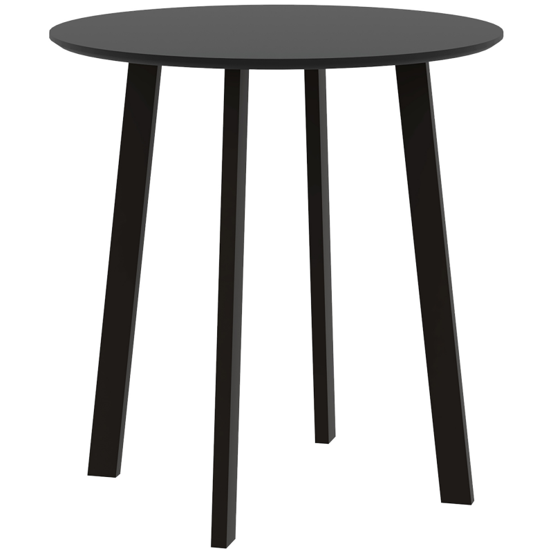 HOMCOM Esstisch Runder Küchentisch Beistelltisch Esszimmertisch mit abgeschrägten Beinen für Küche Esszimmer Wohnzimmer Modernes Design Schwarz 72 x 72 x 75cm Aosom – Bild 1 von 2