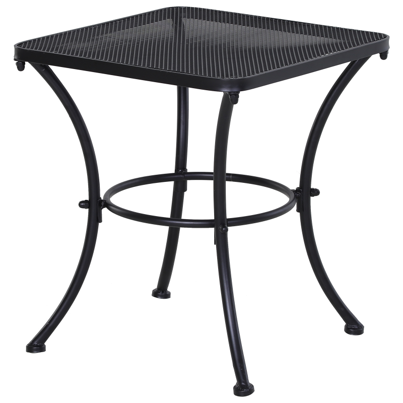 Outsunny Beistelltisch schwarzer Gartentisch 45x45x50cm Metall Balkontisch Kaffeetisch für Terrasse & Garten Aosom.de – Bild 1 von 2